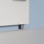 Klapp-Schiebetafel wandmontiert, mit Fuß, Mittelfläche 200x100 cm, Stahlemaille weiß 